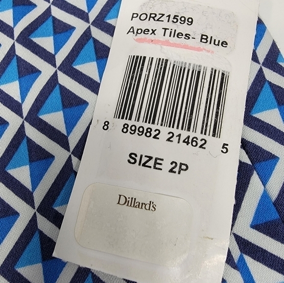 NEW NYDJ Not Your Daughters Jeans 2P Blue Apex Tiles Stretch Crop Pant Women NWT - Picture 3 of 12